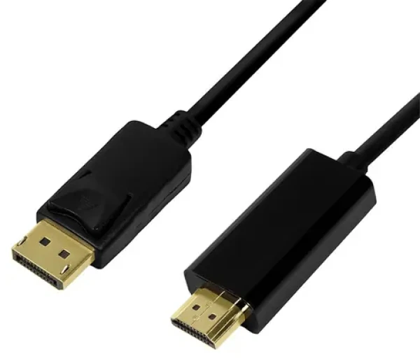 LogiLink DisplayPort - HDMI čierna / Adaptérový kábel / 4K 30 Hz / pozlátené konektory / 3 m (CV0128)