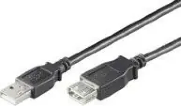 MicroConnect Prepojovací kábel USB 2.0 M - USB 2.0 F 0.1m čierna / 480 Mbit/s (USBAAF01B)