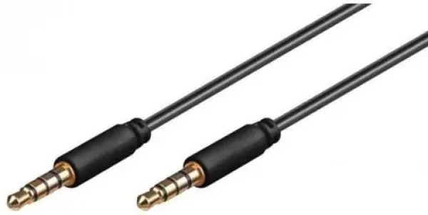 MicroConnect Slim audio kábel 4-pin Jack 3.5mm - Jack 3.5mm 1.5m čierna (IPOD017)
