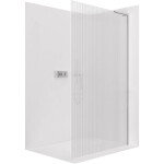 CERANO - Sprchová zástena Walk-in Onyx L-pravá vzpera - 8 mm - chróm, ryhované sklo - 90x200 CER-8050BD1067