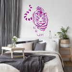 Veselá Stena Samolepka Tiger indický Farba: ružová, Veľkosť: 80 x 82 cm
