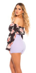 Chic highwaist skorts with belt lilac Einheitsgroesse