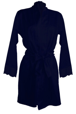 DKaren Housecoat Gosia Navy Blue tmavě modrá