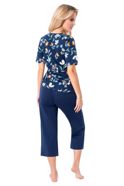 Pyžamo Donna Caroline 3/4 cr/r M-2XL tmavě modrá M