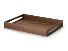 Continenta Podnos orech 49x35x6,3 cm / Podnos / masívne drevo / lakovaný povrch (C4240)