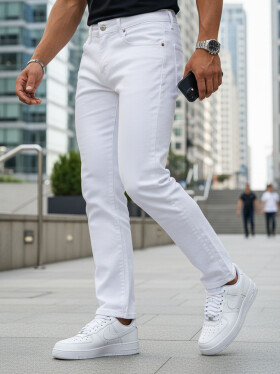 Pánske biele slim fit džínsy UX4487 white - FashionStreet 33