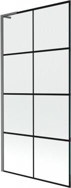 MEXEN/S - Next L vaňová zástena FIX 90 x 150, čierna vzor, grafit kartáčovaná 895-090-000-03-77-66