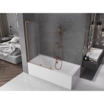 MEXEN/S - Velar L dvojkrídlová posuvná vaňová zástena 110 x 150, dekor, meď kartáčovaná 896-110-003-31-65