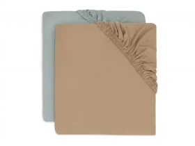 Jollein Prestieradlo napínacie 40/50 x 80/90 cm Milky Sea Green 2 ks (2511-501-68079)