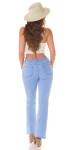 Sexy Highwaist flared Jeans with Slit denimblue