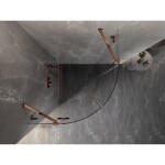 MEXEN/S - Lunar sprchovací kút štvrťkruh krídlový 80 x 80, transparent, ružové zlato 833-080L-080P-60-00