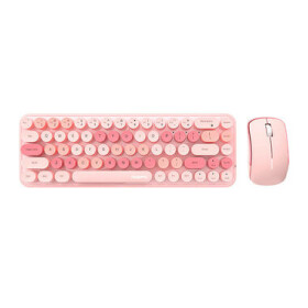 MOFII Bean 2.4G ružová / Set bezdrôtovej klávesnice + myši / US layout / 2.4Ghz USB dongle / 1200DPI (SMK-676367AG Pink)