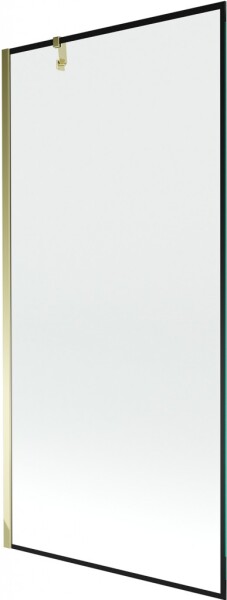 MEXEN/S - Next vaňová zástena FIX 90 x 150, čierna dekor, zlatá 895-090-000-00-70-50