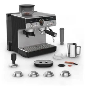 Krups Precision XP801T čierna / Pákový kávovar / nerezová oceľ / otočné ovládanie (XP801T10)