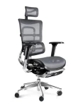 Diablo V-Master čierno-šedá / ergonomická stolička / nastaviteľné / sieťované / pojazdové kolieska / podnožka / nosnosť 150 kg (V-MASTERSZA)