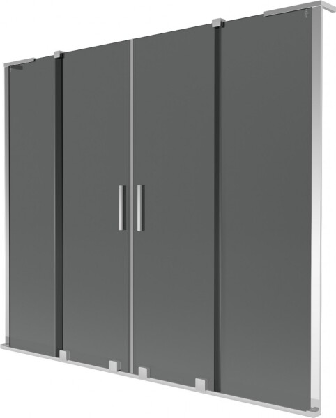MEXEN/S - Velar L Duo dvojkrídlová posuvná vaňová zástena 180 x 150, grafit, chróm 896-180-003-42-01