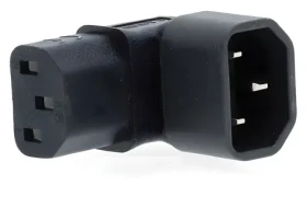 Nedis napájací adaptér IEC-320-C14/C13 čierny / Napájací adaptér / Uhlový 90° / Vidlica C14 - zásuvka C13 (CEGB1190BK)