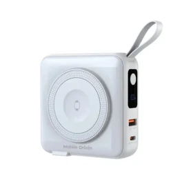 Mobile Origin Powerbank Travel Charger biela / Lightning / USB-C Cable / MagSafe / AW / iPhone Compatible (PBT-03L-WHT)