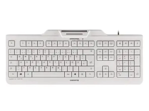 Cherry klávesnica s čítačkou kariet KC 1000 SC / USB / ISO 7816 podporované karty / biela / EU (JK-A0100EU-0)