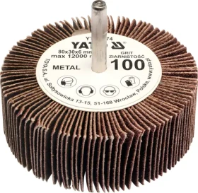 YATO Brúsny lamelový kotúč / Radiálny 80x30 mm / Priemer stopky 6 mm / Zrnitosť 80