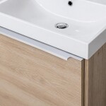 Mereo Mailo, kúpeľňová skrinka s umývadlom z liateho mramoru 121 cm, dub Riviera, elox AL madlo CN523MA