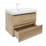 Kúpeľňová skrinka 2 zásuvková s umývadlom SAT B-Way 79x50x45 cm dub mat BWAY280OAKU1BBI BWAY280OAKU1BBI
