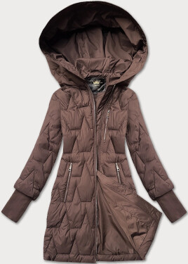 Hnedá dámska prechodná prešívaná bunda so šnúrkami na stiahnutie Libland (LD-7775) odstíny hnědé L (40)