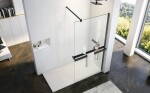 HOPA - Walk-in sprchovací kút LAGOS BLACK NEW 200 - Farba rámu - Čierna, Rozmer A - 80, Rozmer C - 200, Výplň - Číre bezpečnostné sklo - 8 mm BCLAGO80MBCN2