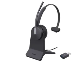 Yealink WH64 Hybrid čierna / Mono náhlavná súprava / DECT Bluetooth 5.2 / nabíjací stojan / dosah 150 m (1208740)