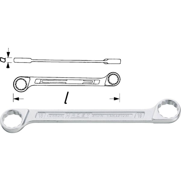 Hazet HAZET 610N-21X23 obojstranný očkový kľúč 21 - 23 mm DIN 837-B, DIN ISO 10103; 610N-21X23