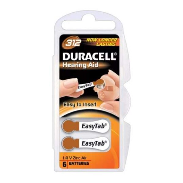 DURACELL HA 312 EASYTAB 1.4V batérie 6ks