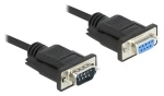 DeLock RS-232 Sub-D9 samec - Sub-D9 samica 2 m čierna / Sériový kábel / PVC plášť (86579)