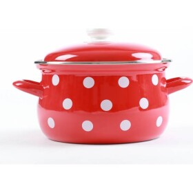 Smaltovaný hrniec Biely bodík Sfinx, priemer 24 cm, objem 6,1 l - Belis - Belis - Sfinx - Belis - Sfinx