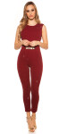 Sexy KouCla PaRtY TimE Glitter Jumpsuit BORDEAUX XS