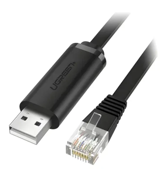 Ugreen CM204 konzolový kábel USB - RJ45 čierna / Konzolový kábel / 3 m (60813)