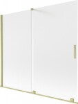 MEXEN/S - Velar dvojkrídlová posuvná vaňová zástena 180 x 150, dekor, zlatá kartáčovaná 896-180-000-31-55