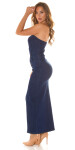 Sexy Koucla Denim Bandeau-Maxidress with Slit denimblue S