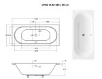 BESCO - Obdĺžniková vaňa VITAE SLIM - Nožičky k vani - Bez nožičiek, Rozmer vane - 180 × 80 cm VANVITAE180SLIM