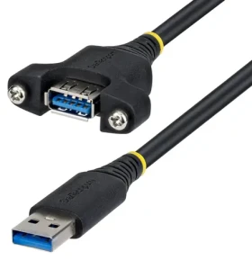 StarTech panelový kábel USB-A čierna / USB kábel / USB-A - USB-A / panel mount / 5 Gbit/s / 2 m (USBPNLAFAM2M)