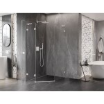 MEXEN/S - Lunar L sprchový kút päťboký krídlový ľavá 80 x 90, transparent, biela 831L-080L-090P-20-00-L