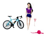 Mamido Mamido Bábika na bicykli s prilbou čierne vlasy 29 cm