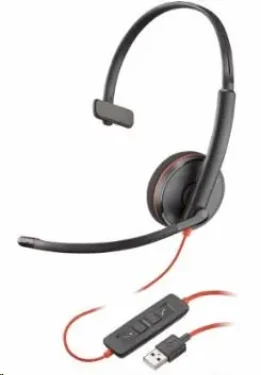 Poly Blackwire C3210 (USB-A) čierna / náhlavná súprava / mikrofón / jedno slúchadlo / USB-A / ovládač (209744-201)