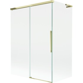 MEXEN/S - Rox L vaňová zástena 2-krídlová posuvná 120 + 70 x 150, transparent, zlatá 8C9L-120-070-50-00