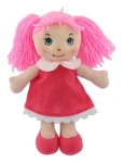 TEDDIES Bábika Mazlinka handrová s ružovými vláskami