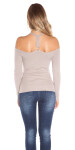 Sexy KouCla fine knit coldshoulder sweater Einheitsgroesse