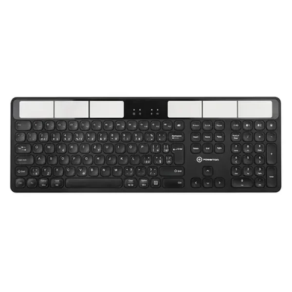 Powerton SolarSlim CZ čierna / bezdrôtová klávesnica / 2.4 GHz / Bluetooth / CZ layout (YCWPBT02BD00)