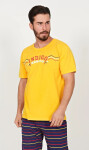 Pánske capri pyžamo Indigo Yellow s tmavomodrou - Gazzaz XL žluto-modrá
