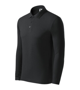 Pánska polokošeľa Pique Polo LS ebony gray XL