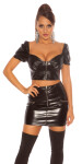 Sexy Party Leatherlook Crop Top black S