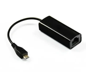 MicroConnect Adaptér micro USB (M) - RJ-45 (F) čierna (USBMICROETHBB)